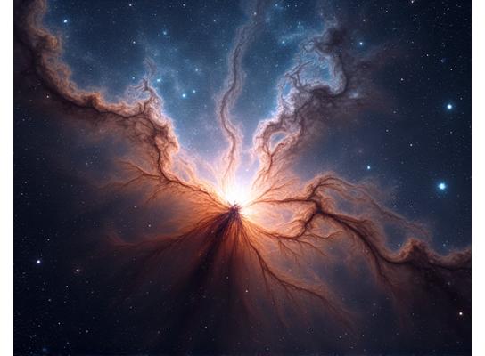 The Crab Nebula, a supernova remnant with intricate gas filaments.